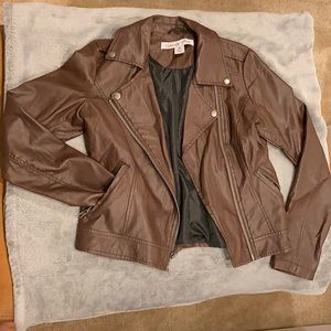Brown faux leather jacket